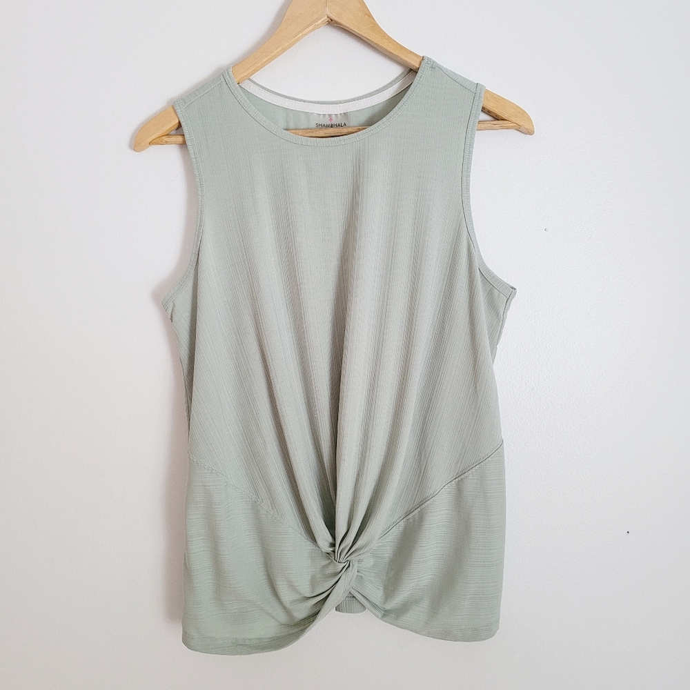 Shambhala | Mint Twist Front Knot Tank Top